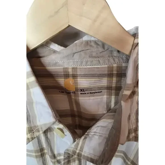 Mens Carhartt Short Sleeve Paid Button Up shirt Size XL Casual, great condition - Picture 4 of 4
